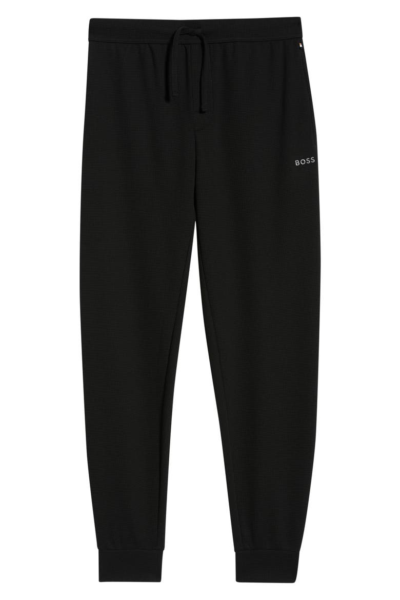 Waffle Knit Joggers, Alternate, color, BLACK