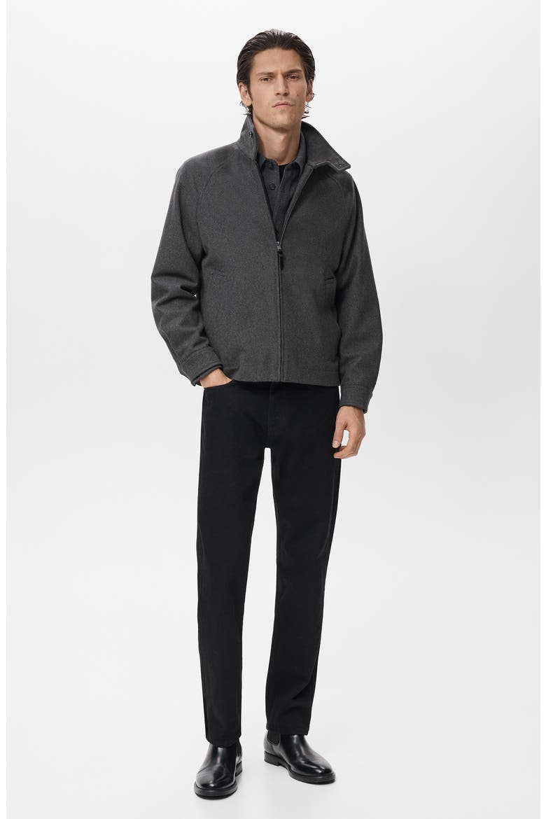 Wool Blend Melton Jacket, Alternate, color, GREY