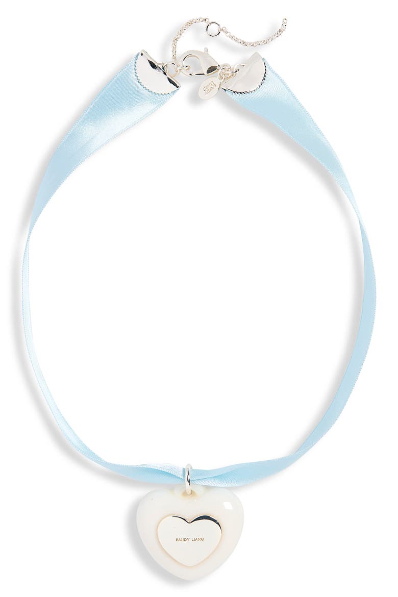 Gummy Heart Choker Necklace, Main, color, LIGHT BLUE