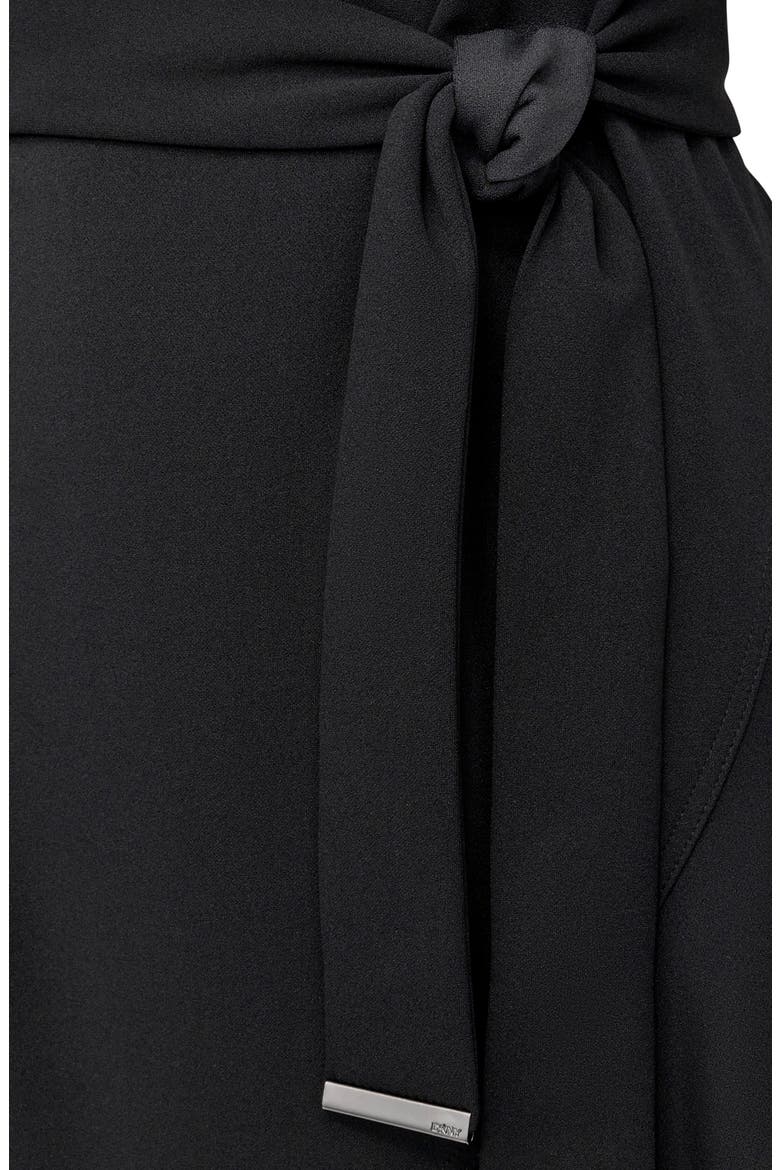 Short Sleeve Tulip Hem Fit & Flare Dress, Alternate, color, BLACK