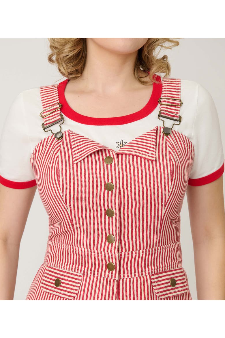 Wide Leg Dungarees, Alternate, color, Red & White Stripe
