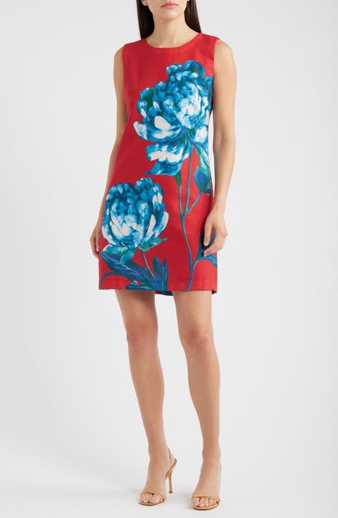 Big Flower Sleeveless Sheath Dress