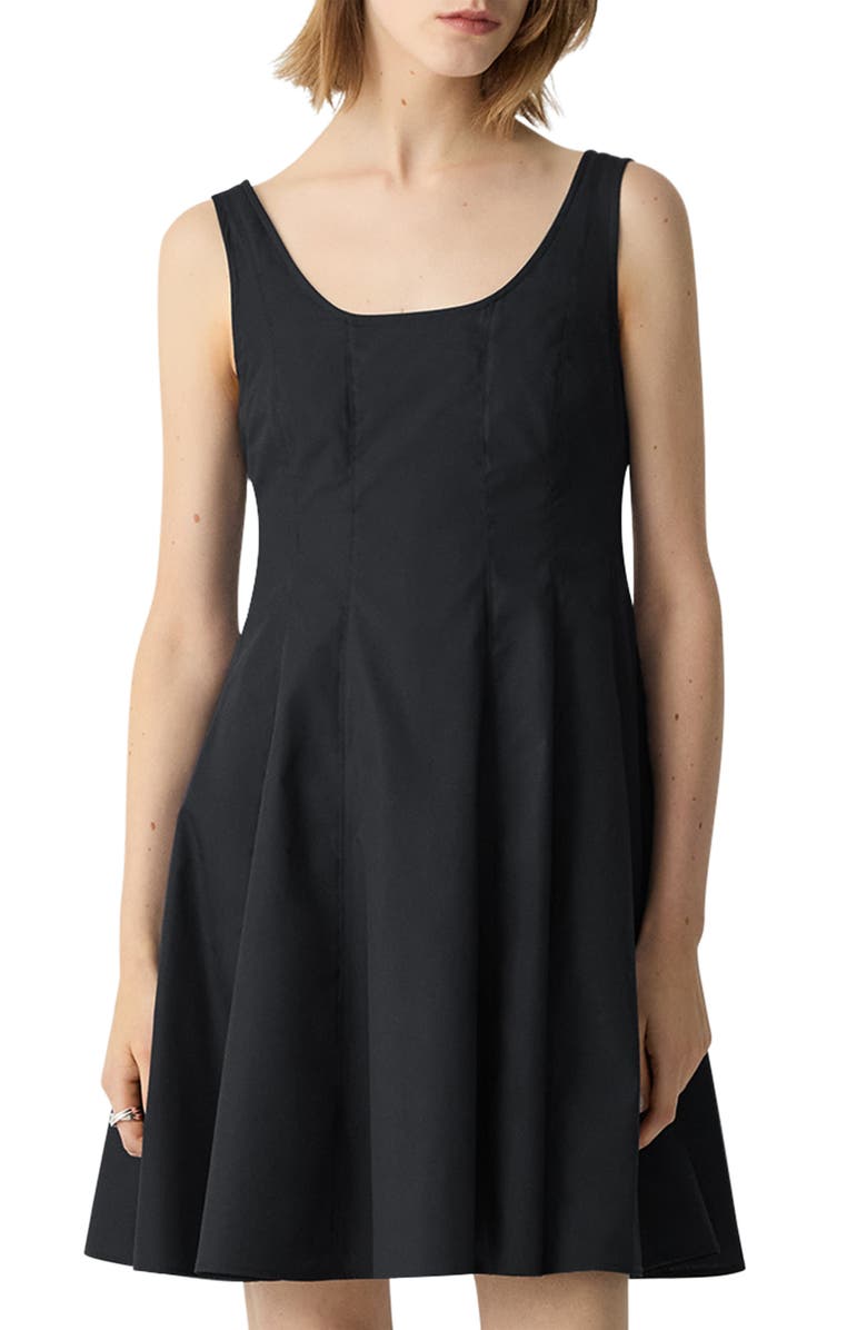 Theory Sleeveless Fit & Flare Dress, Alternate, color, Black