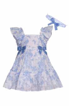 Iris & Ivy Toile Clipdot Dress & Headband Set