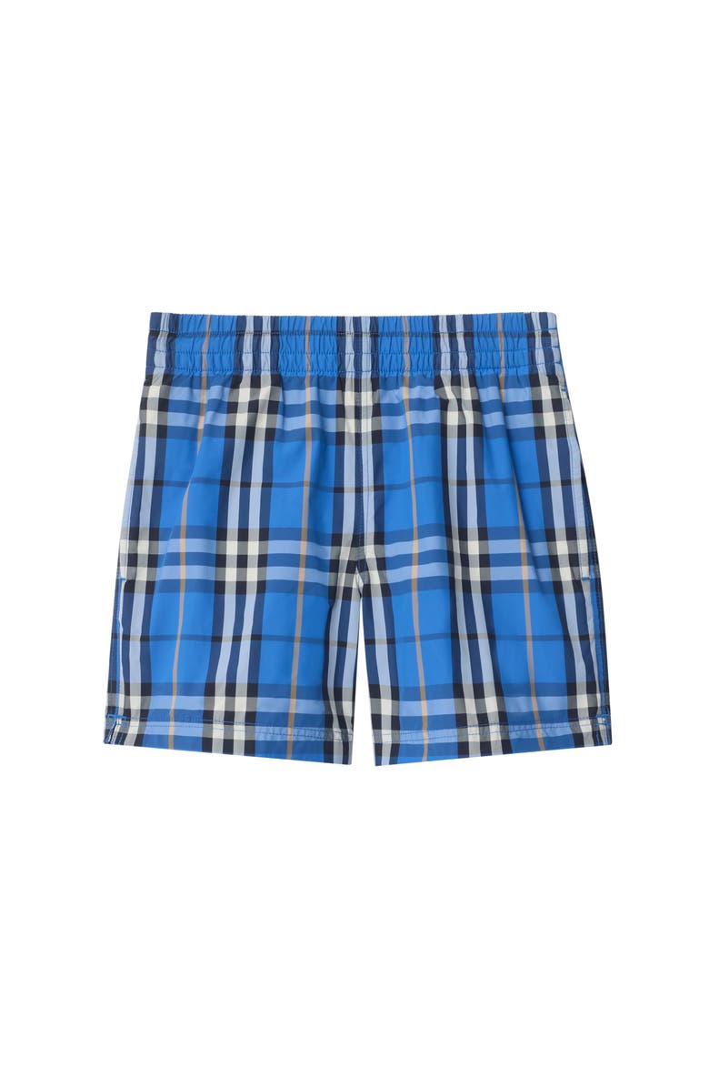 Burberry Check Swim Shorts, Main, color, Hyacinth Blue