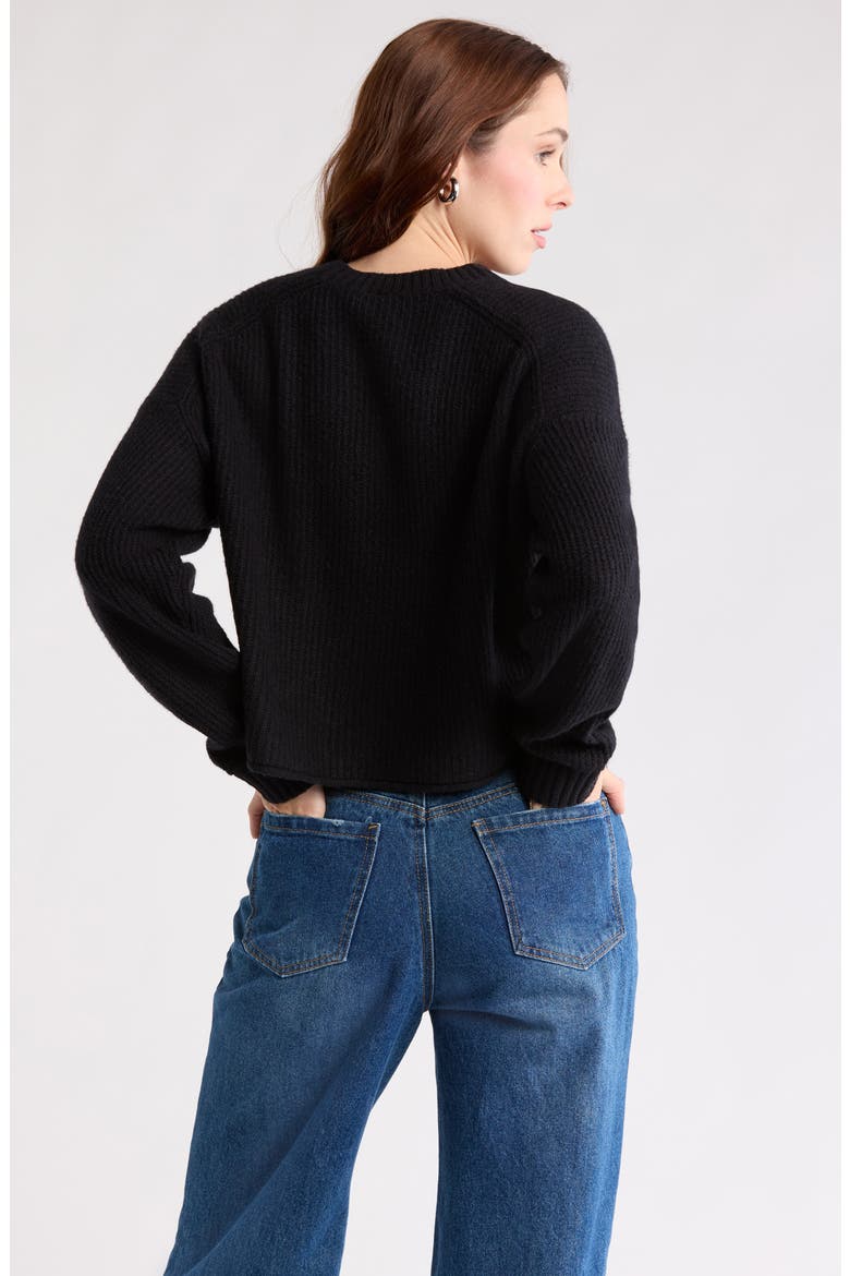 Cozy Crew Pullover Sweater, Alternate, color, BLACK