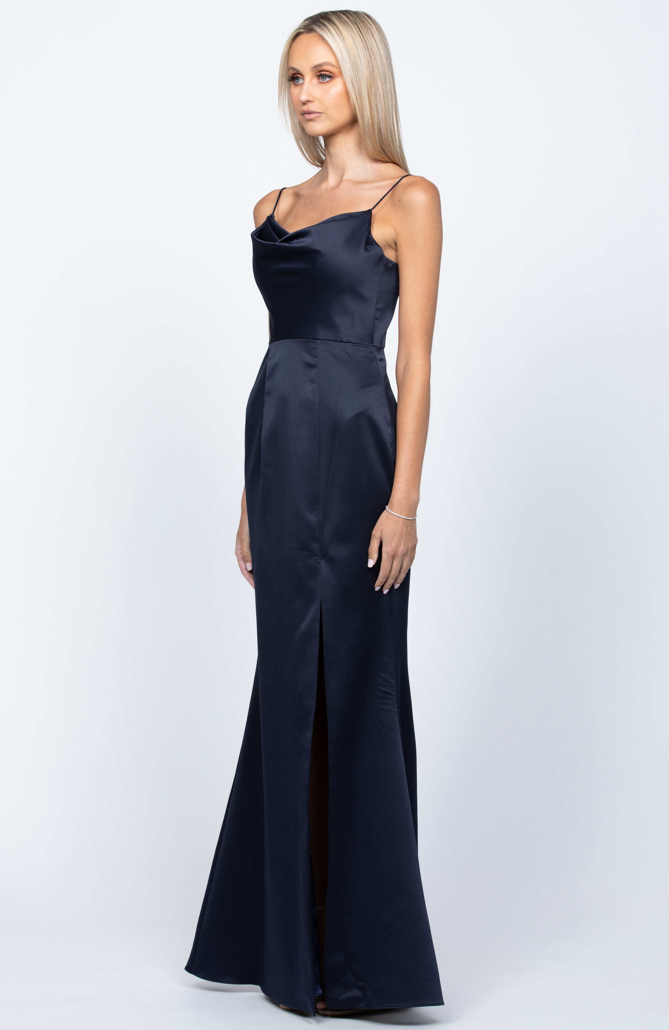 Stephanie Cowl Draped Satin Gown - image 4