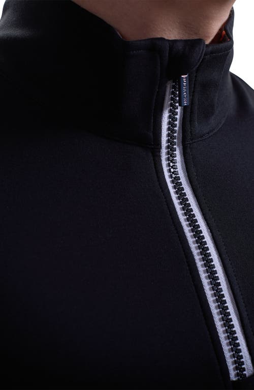 Bugatchi Solid Quarter Zip Pullover In Black