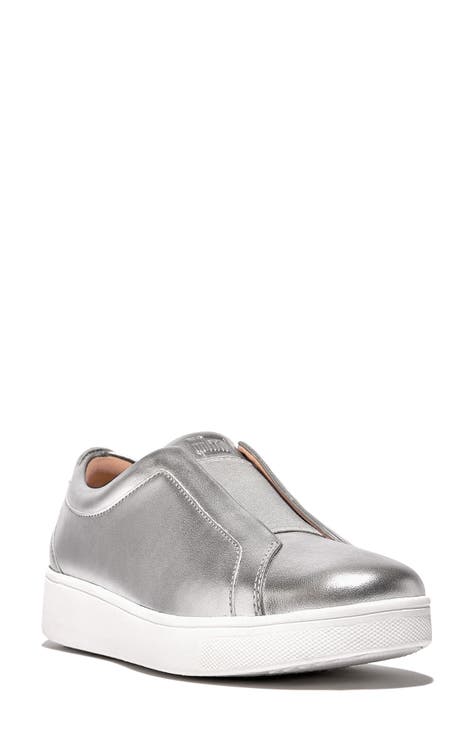 Slip on sneakers silver on sale