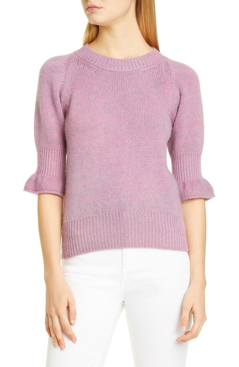 Brock Collection Flounce Cuff Cashmere Sweater, Main, color, 