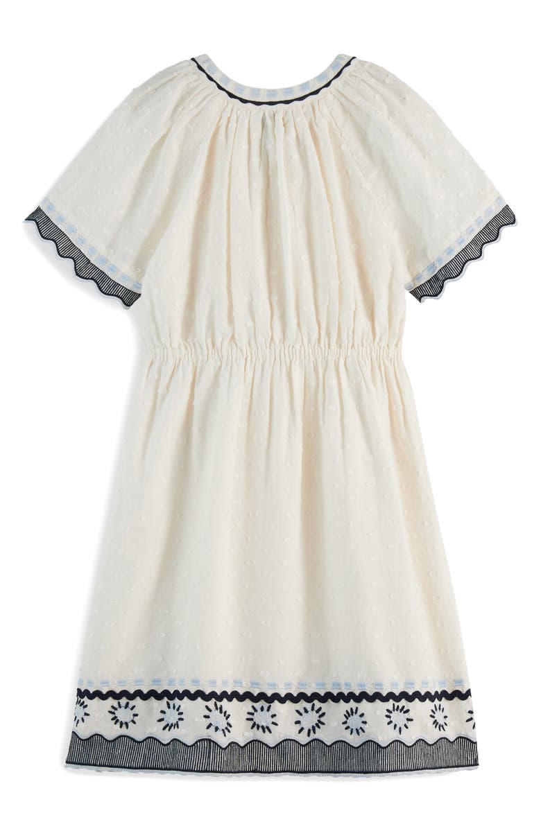 Scotch & Soda Kids' Embroidered Cotton Dress, Alternate, color, Soft Ice