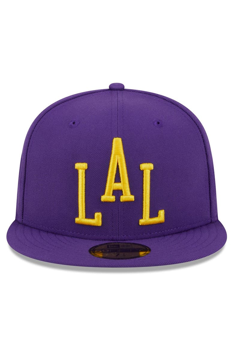 New Era Men's New Era  Purple Los Angeles Lakers 2023/24 City Edition Alternate 59FIFTY Fitted Hat, Alternate, color, 