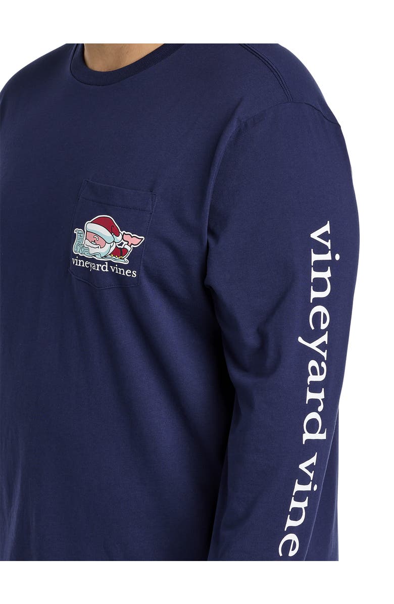 vineyard vines Big & Tall Long-Sleeve Santa Whale T-Shirt, Alternate, color, 