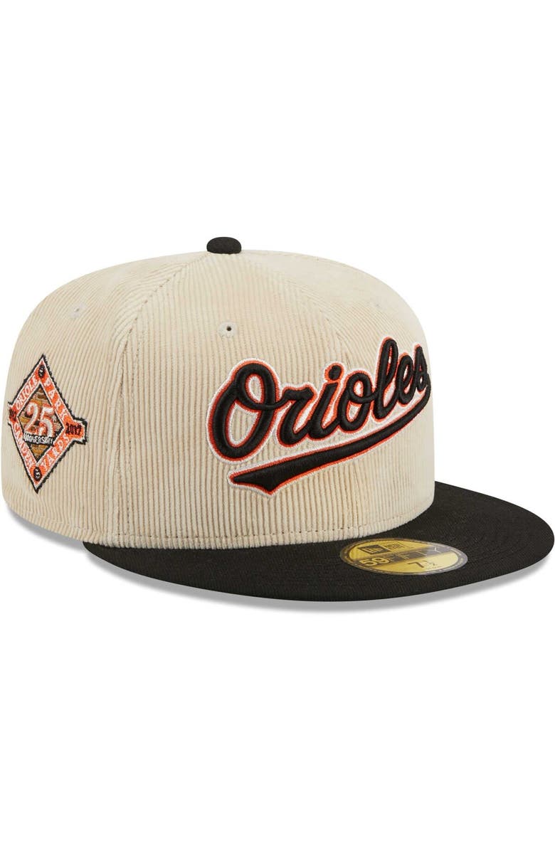 New Era Men's New Era White Baltimore Orioles  Corduroy Classic 59FIFTY Fitted Hat, Main, color, 
