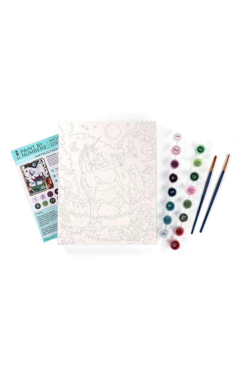 Moonlit Unicorn Paint by Numbers Set, Main, color, MULTI