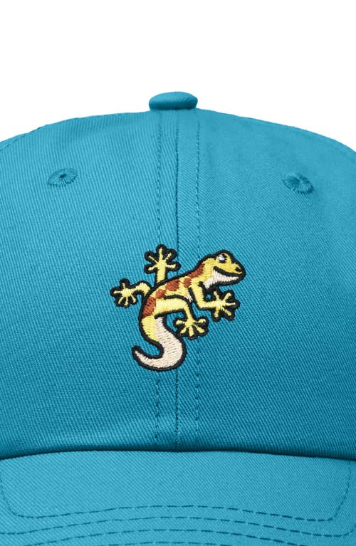 Dalix Gecko Embroidered Casual Cap In Teal