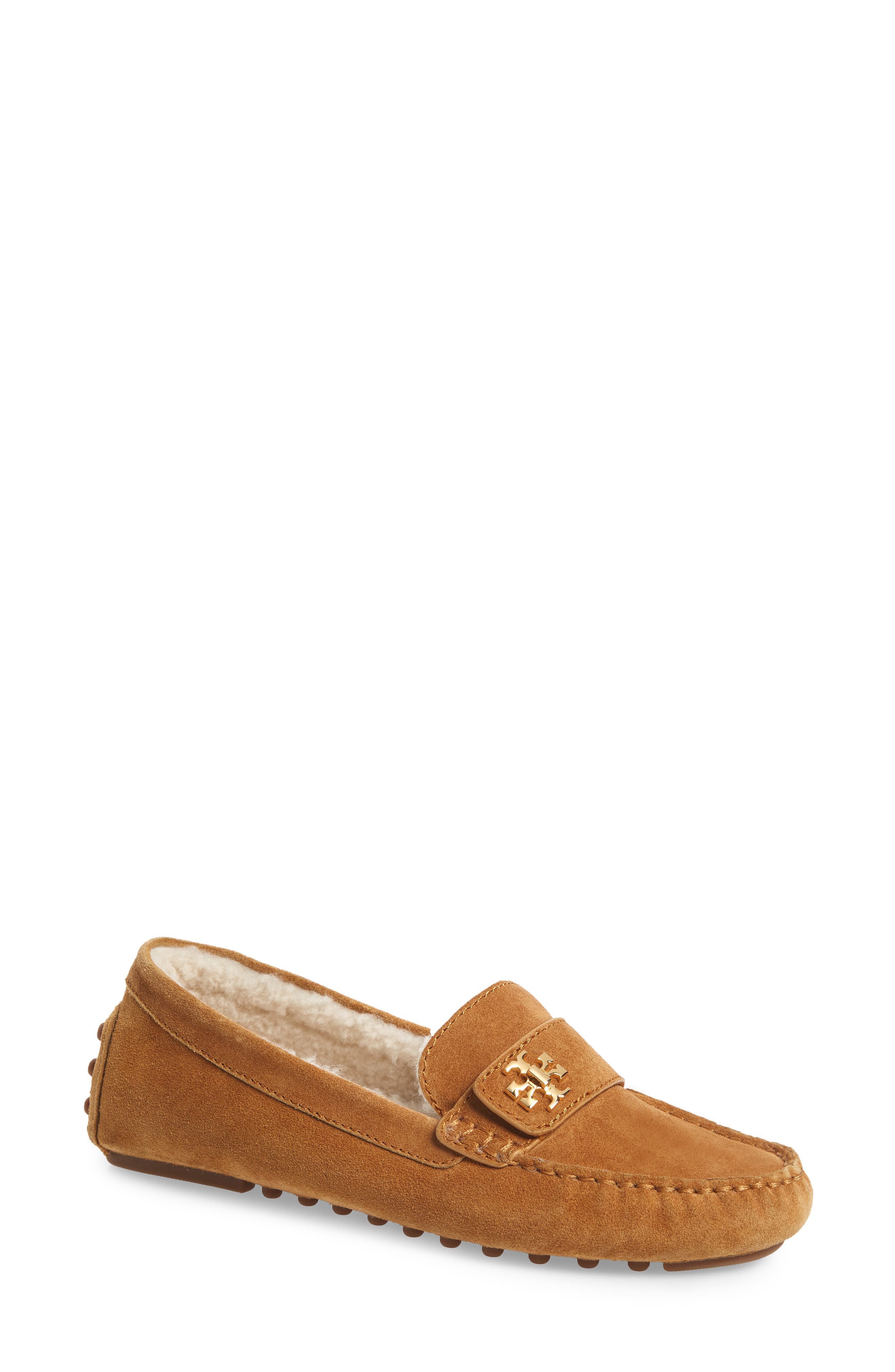 Tory Burch Kira Genuine Shearling Driving Loafer, Main, color, 