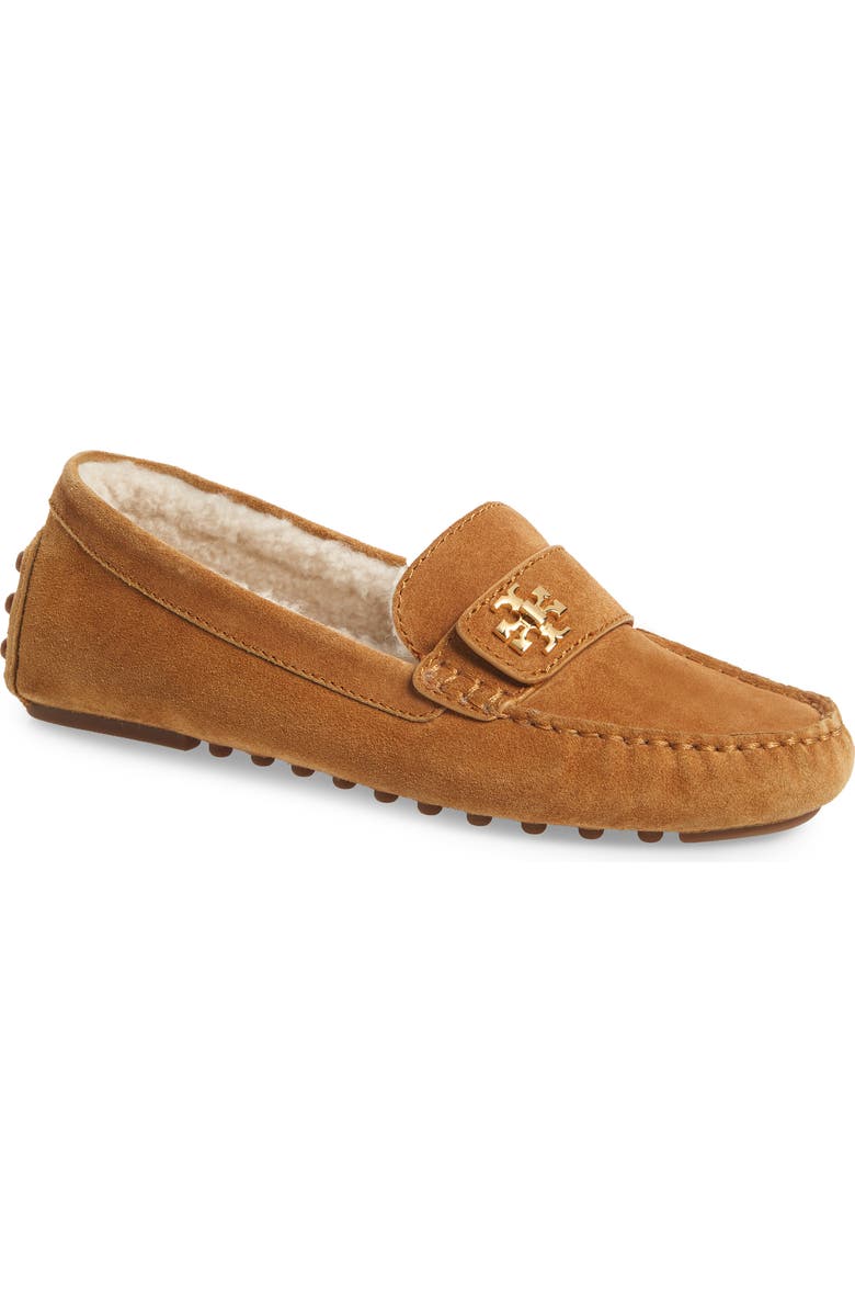 Tory Burch Kira Genuine Shearling Driving Loafer, Main, color,
