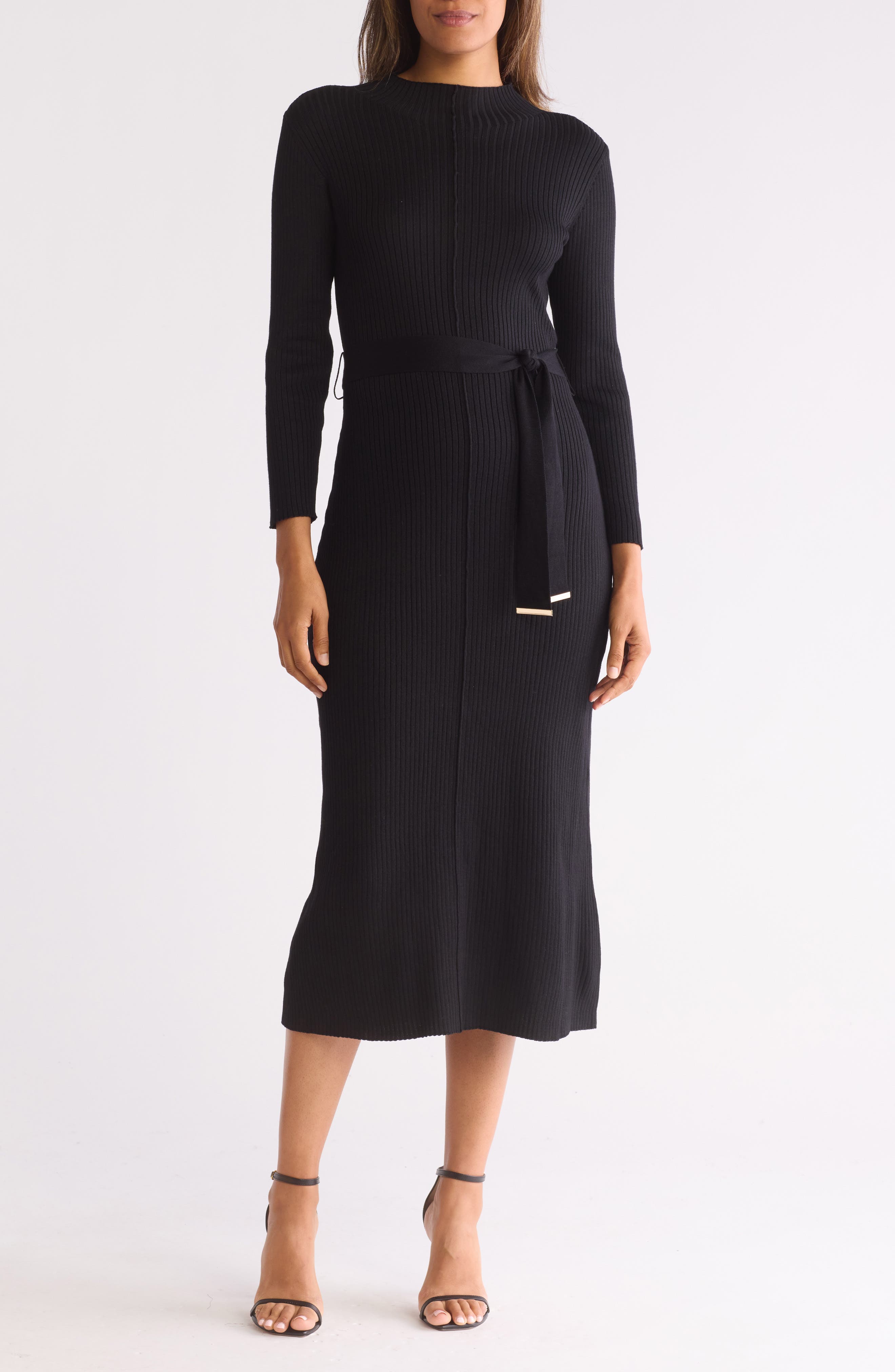 nordstrom tie waist long sleeve knit midi dress Topshop Tie Waist Long Sleeve Knit Midi Dress