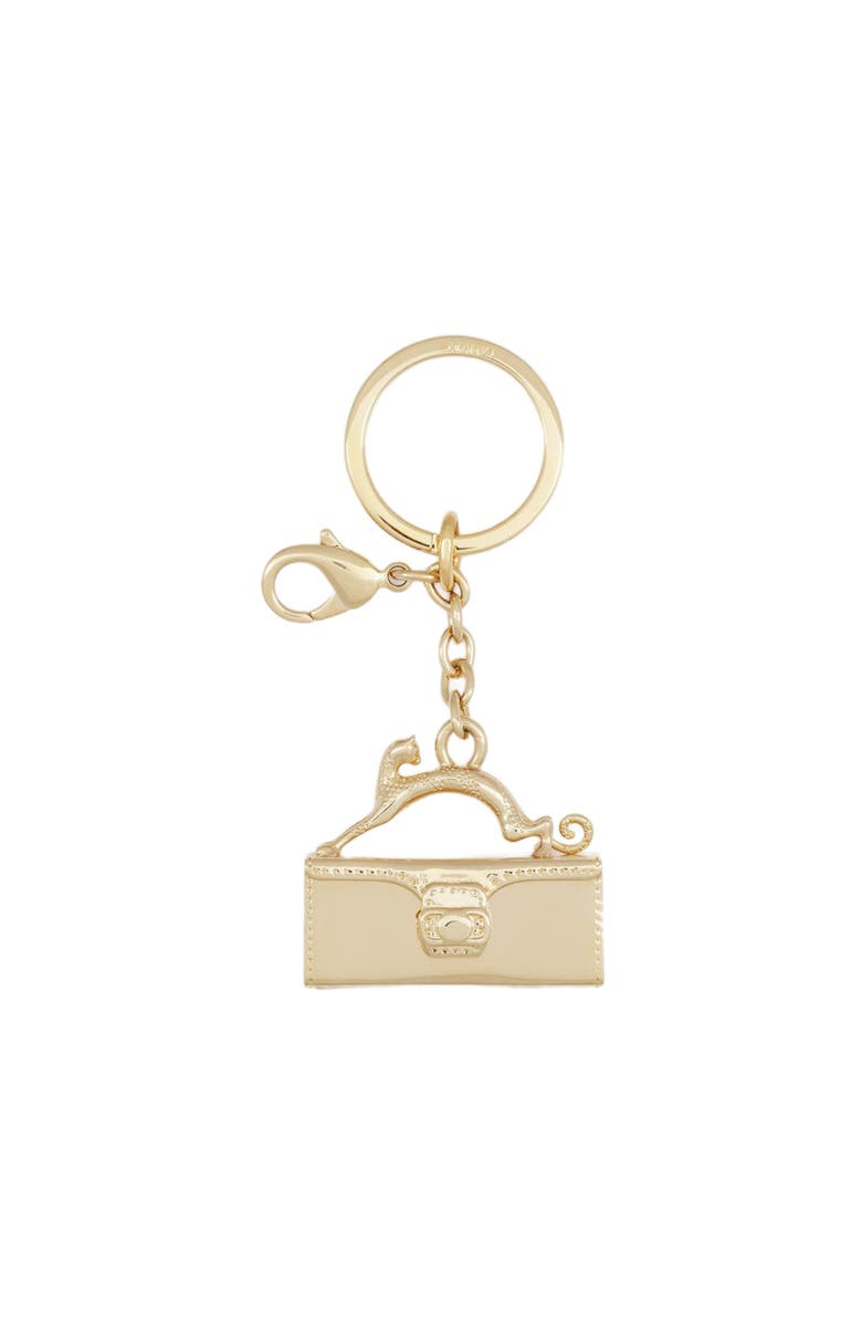 Lanvin PENCIL CAT BRASS KEY RING, Main, color, 