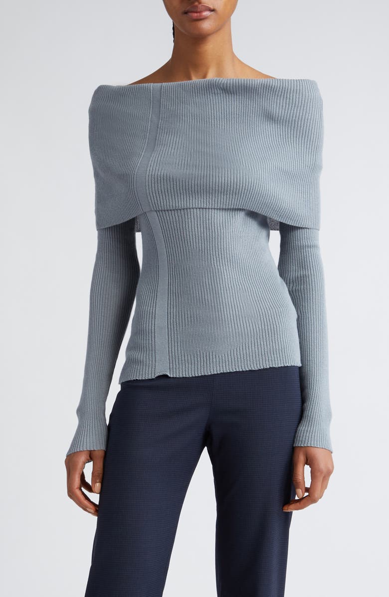 Paloma Wool Palmer Rib Off the Shoulder Sweater, Main, color,