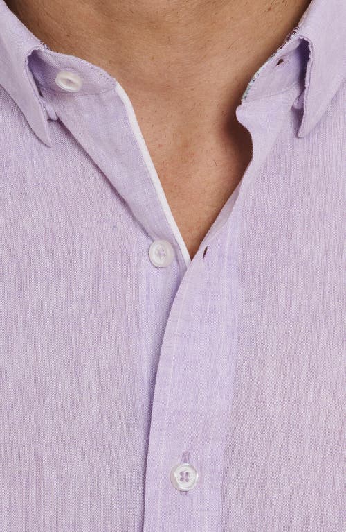 ROBERT GRAHAM ROBERT GRAHAM PALMER TAILORED FIT SHORT SLEEVE LINEN BLEND BUTTON-UP SHIRT