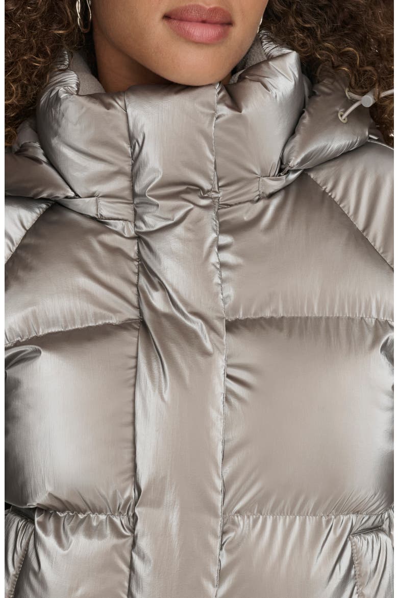 Hooded Quilted Puffer Jacket, Alternate, color, SILVER