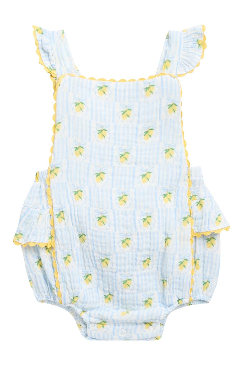 Lovely Lemons Ruffle Detail Romper, Main, color, IVORY