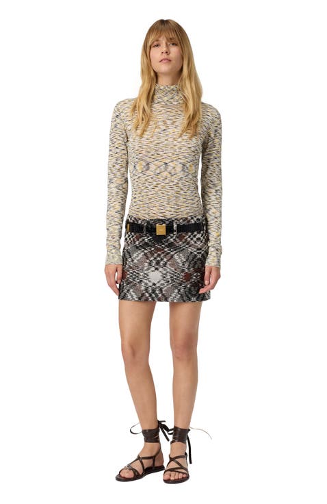 High-neck Sweater In Flame Smooth Knit