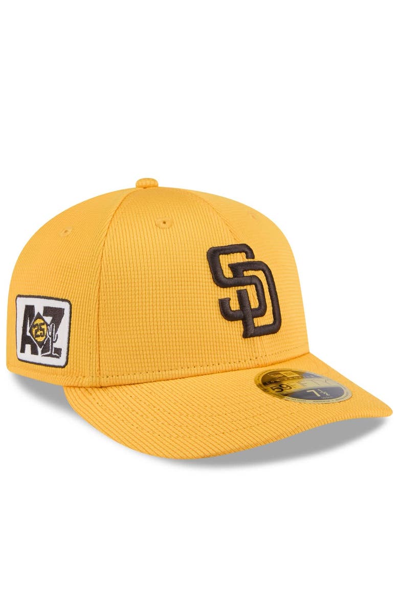 New Era Men's New Era Gold San Diego Padres 2025 Spring Training Low Profile 59FIFTY Fitted Hat, Alternate, color, Gold