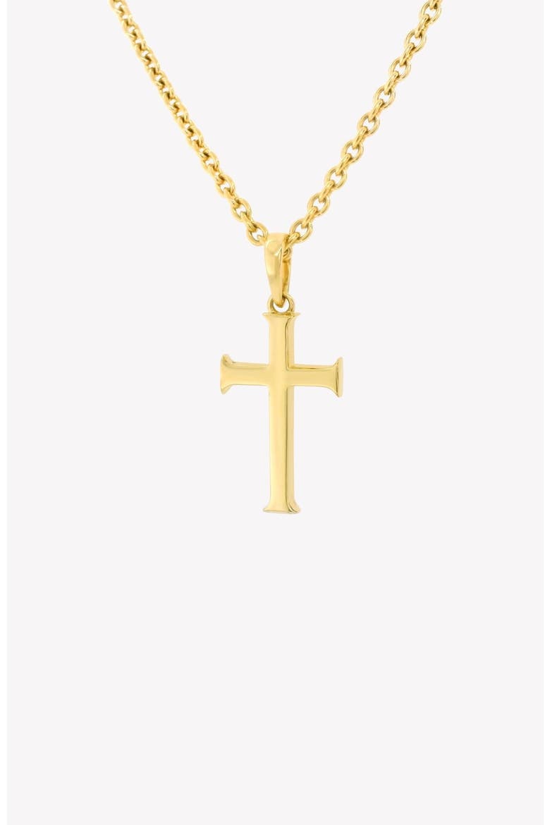 Large Cross Pendant Necklace, Main, color, 18k Gold Plated