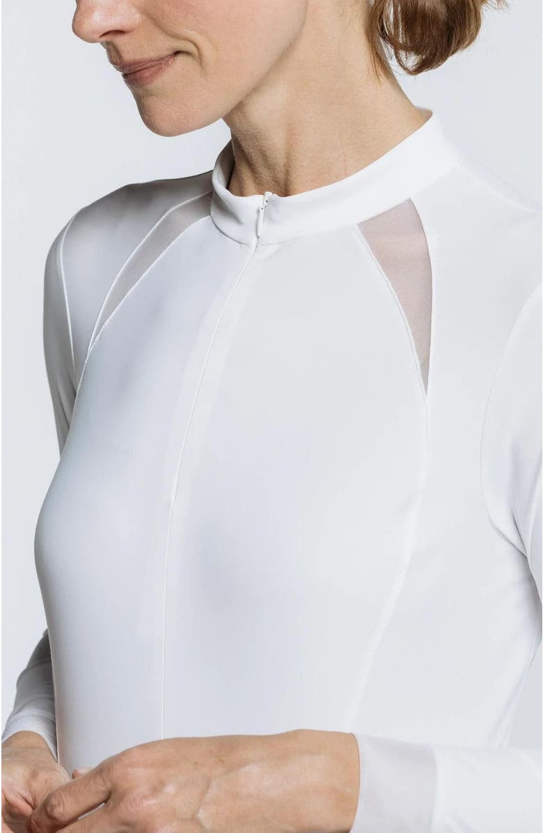 AVI Pickleball Volley Zip Long Sleeve, Alternate, color, White Lotus