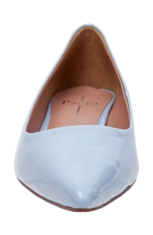 Linea Paolo Patent Pointed Toe Pump In Pale Blue