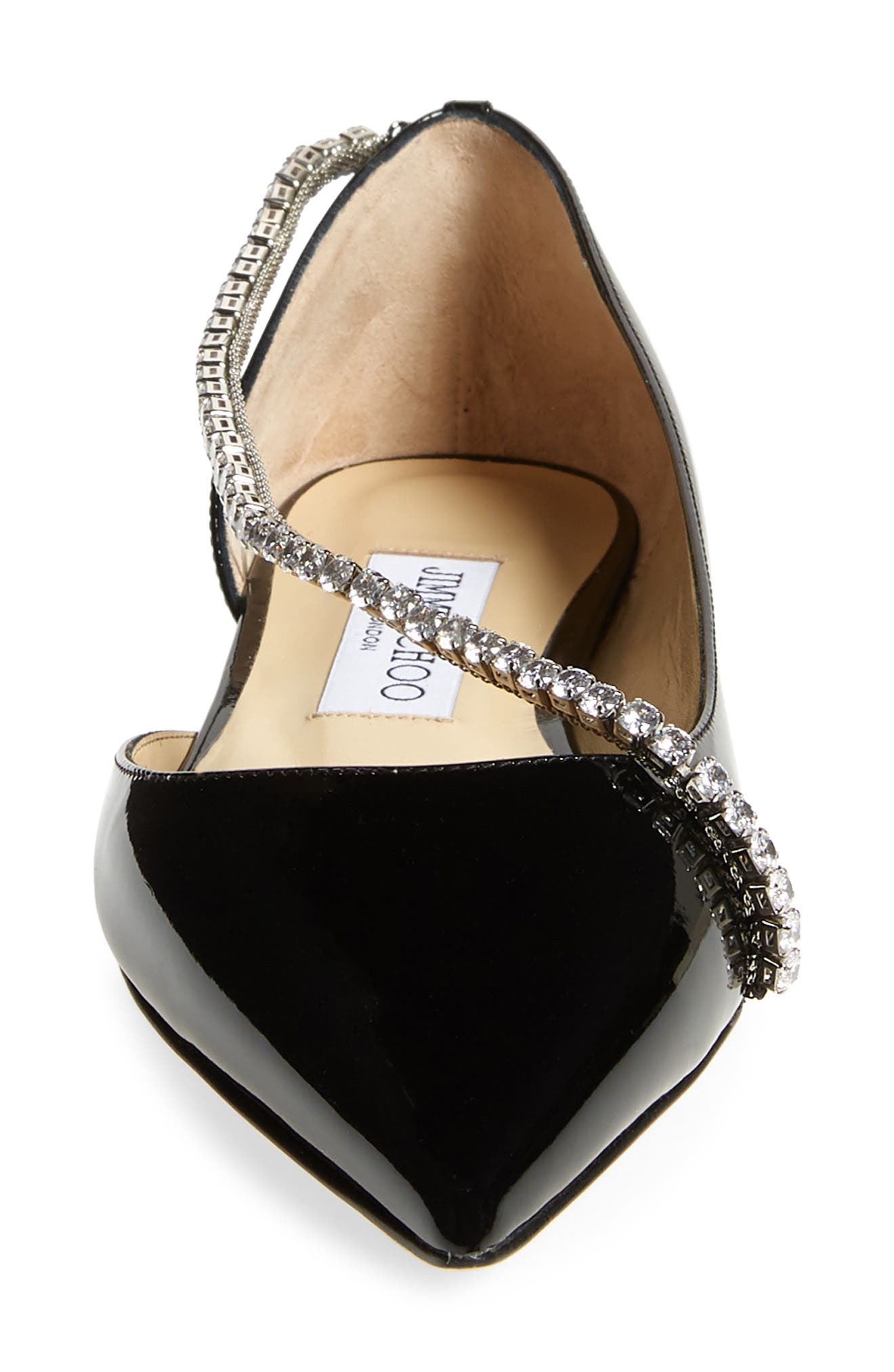 Jimmy Choo Trude Embellished Patent Flat, Alternate, color, 