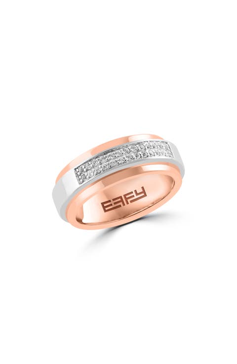 Two-Tone White Topaz Pavé Ring - Size 10