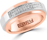 EFFY Two-Tone White Topaz Pavé Ring - Size 10