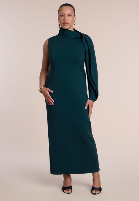One Sleeve Knit Maxi Dress