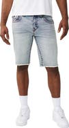 True Religion Ricky Frayed Straight Leg Denim Shorts