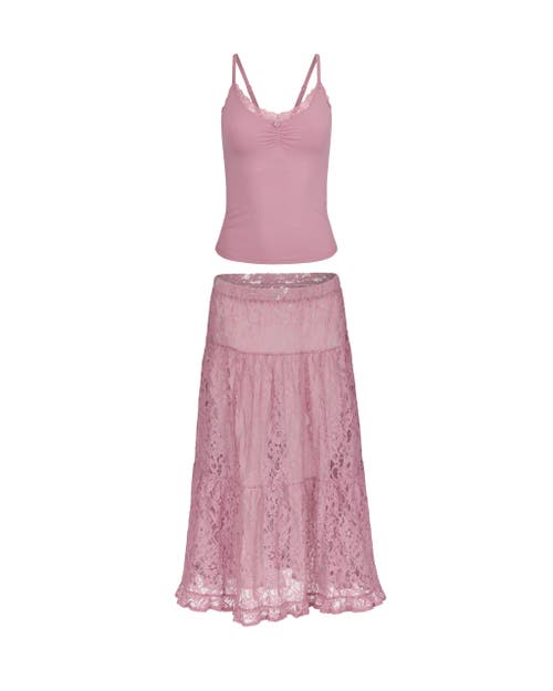 Shop Adore Me Isadora Cami And Skirt Set In Medium Purple