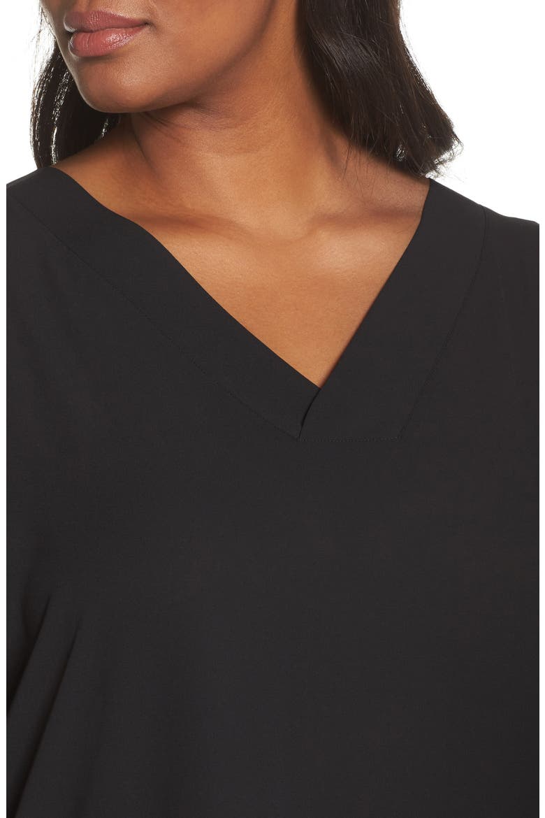 V-Neck Top, Alternate, color, BLACK