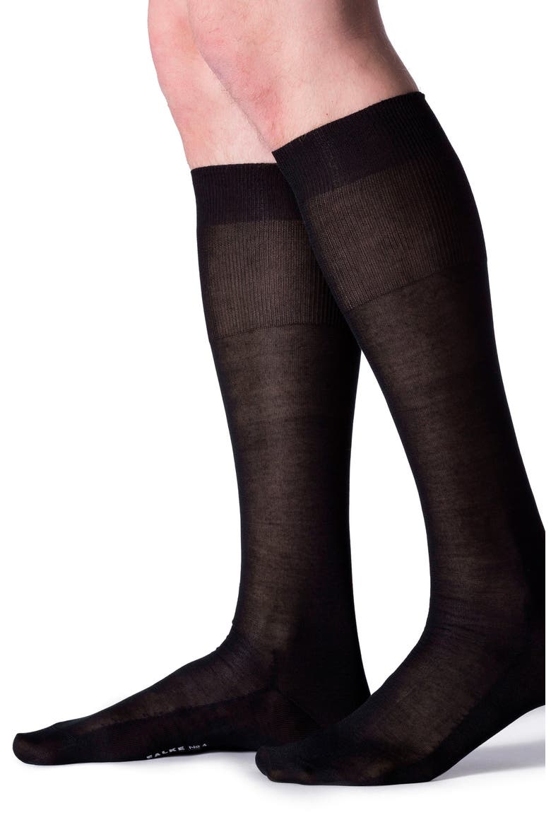 Silk Blend Knee High Socks, Alternate, color, BLACK