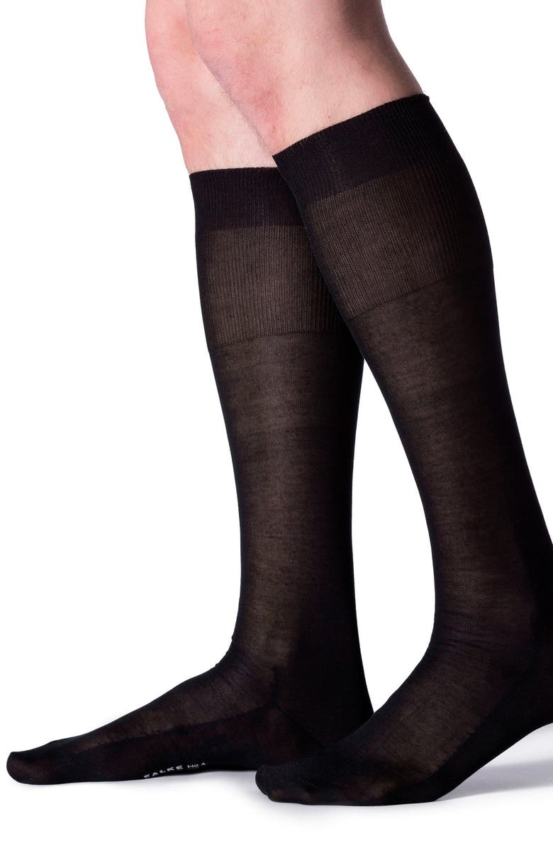 Falke Silk Blend Knee High Socks, Alternate, color, Black