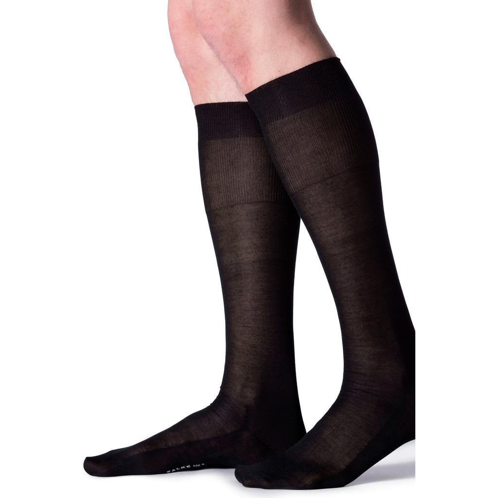 Falke Silk Blend Knee High Socks in Black