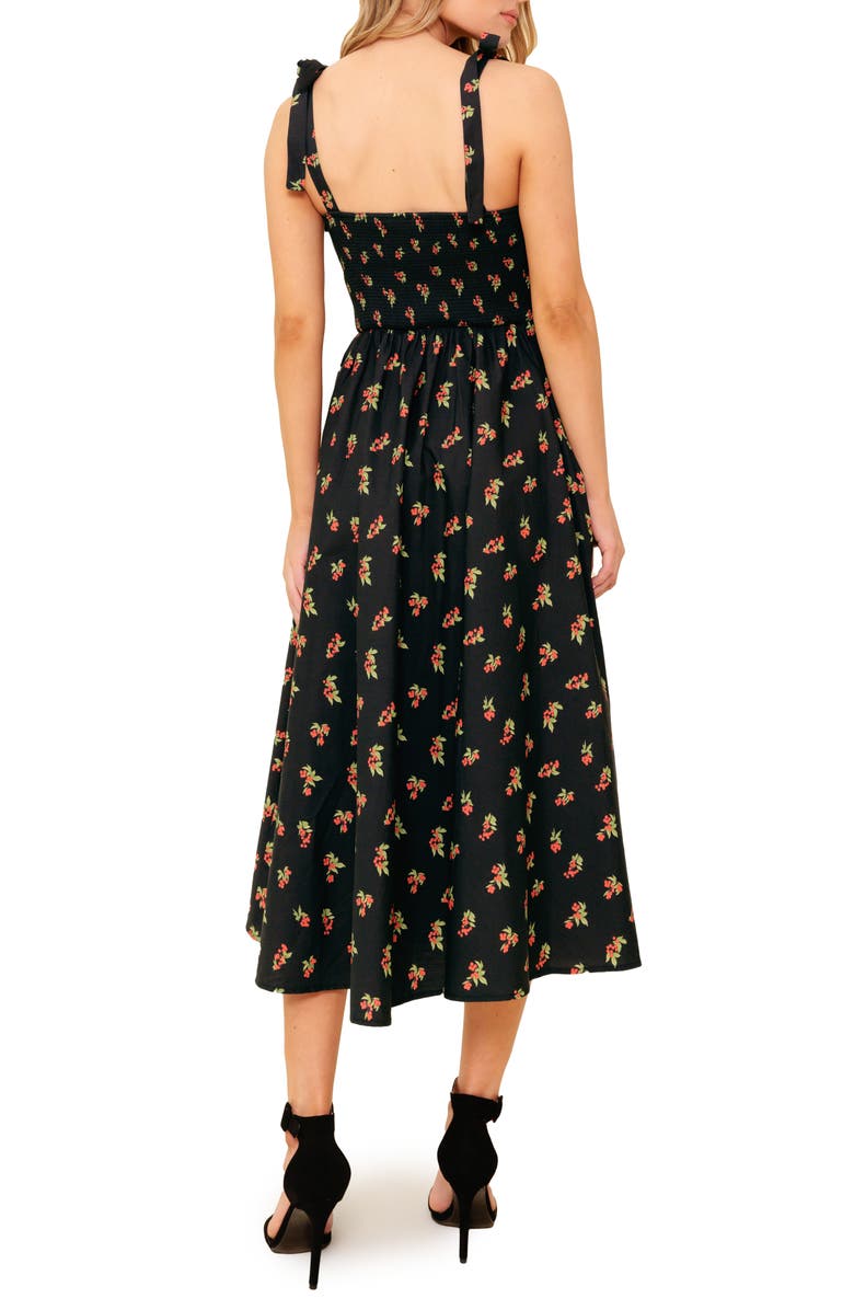 FLYING TOMATO Cherry Fit & Flare Midi Dress, Alternate, color, 