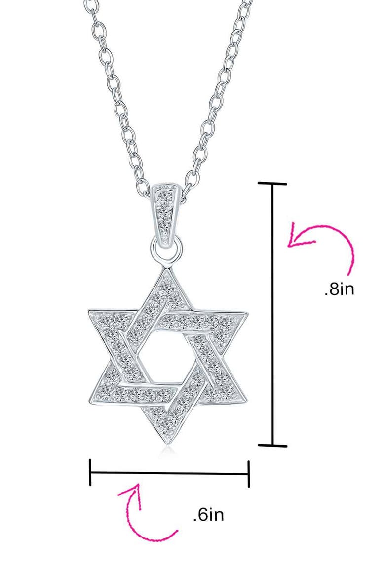 Star of David CZ Necklace, Alternate, color, CLEAR