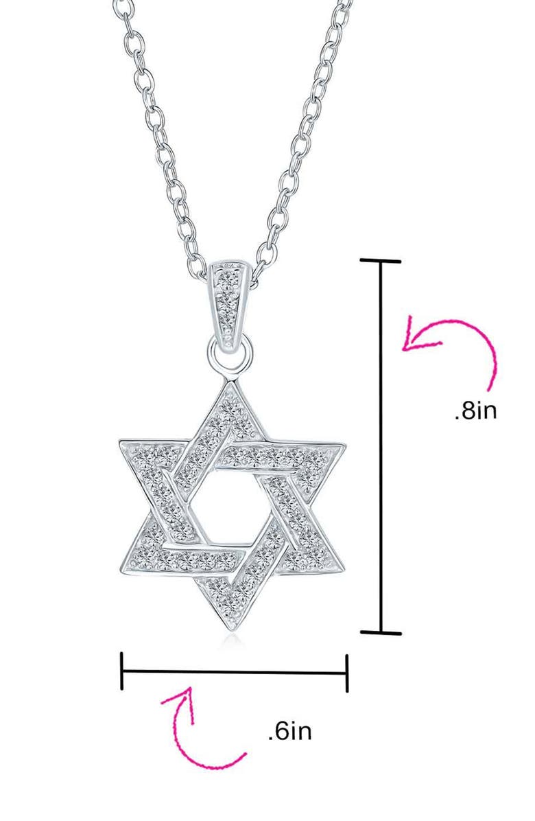 BLING JEWELRY Star of David CZ Necklace, Alternate, color, 