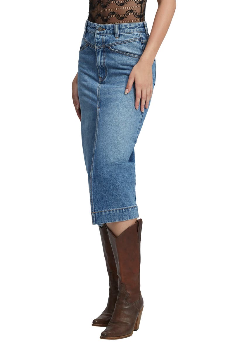 Bardot Jonah Slit Front Denim Skirt, Alternate, color, 
