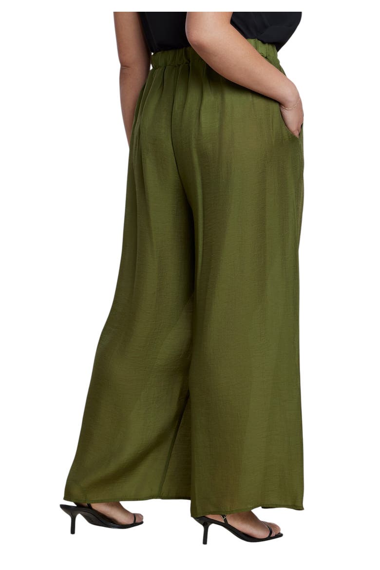Sheer Lightweight Wide Leg Pant, Alternate, color, FOREST MOSS