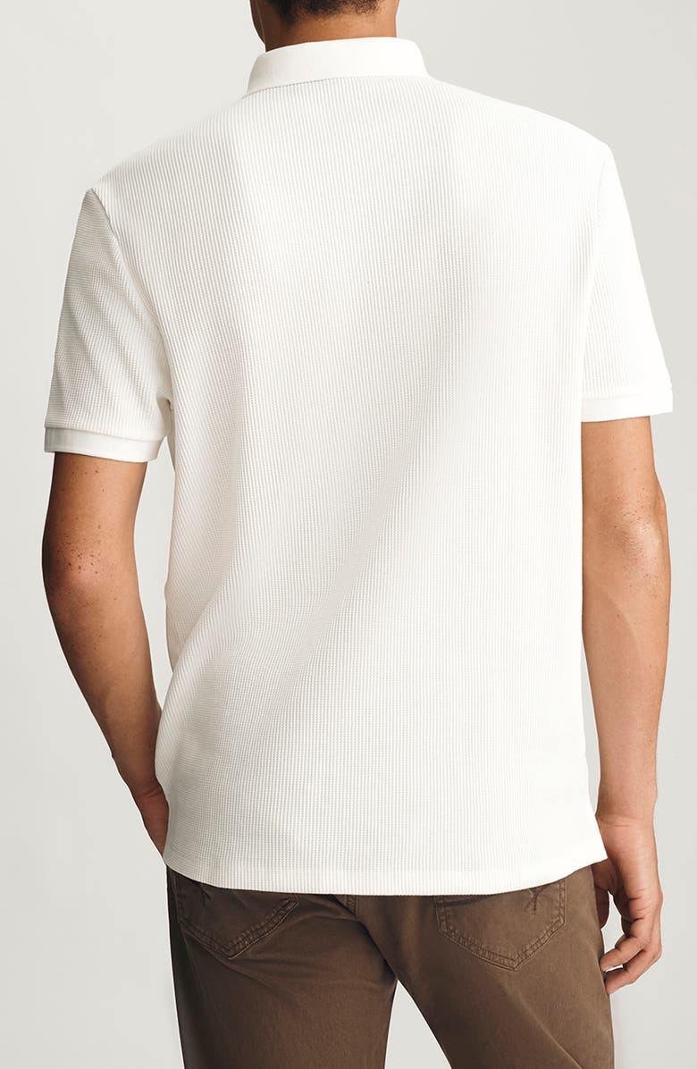 Mavi Jeans Waffle Knit Cotton Polo, Alternate, color, Antique White
