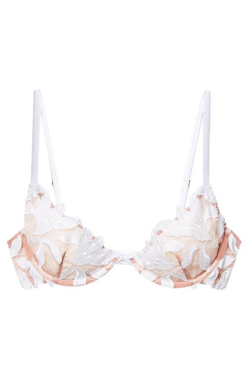 Fleur Du Mal Fuller Cup Lily Embroidered Underwire Demi Bra In Ivory
